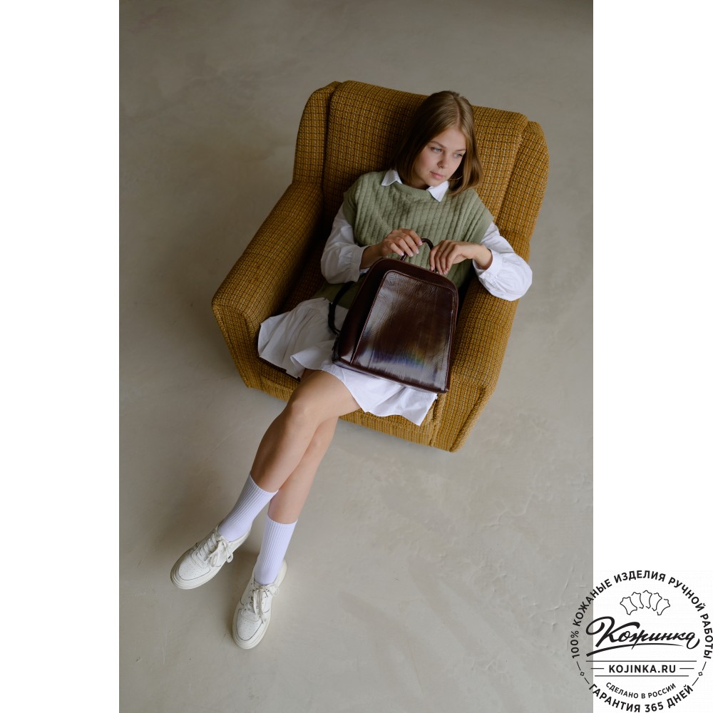 Женский кожаный рюкзак "Джорджия" (коричневый)